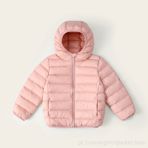 Jaqueta leve de penas para crianças no inverno